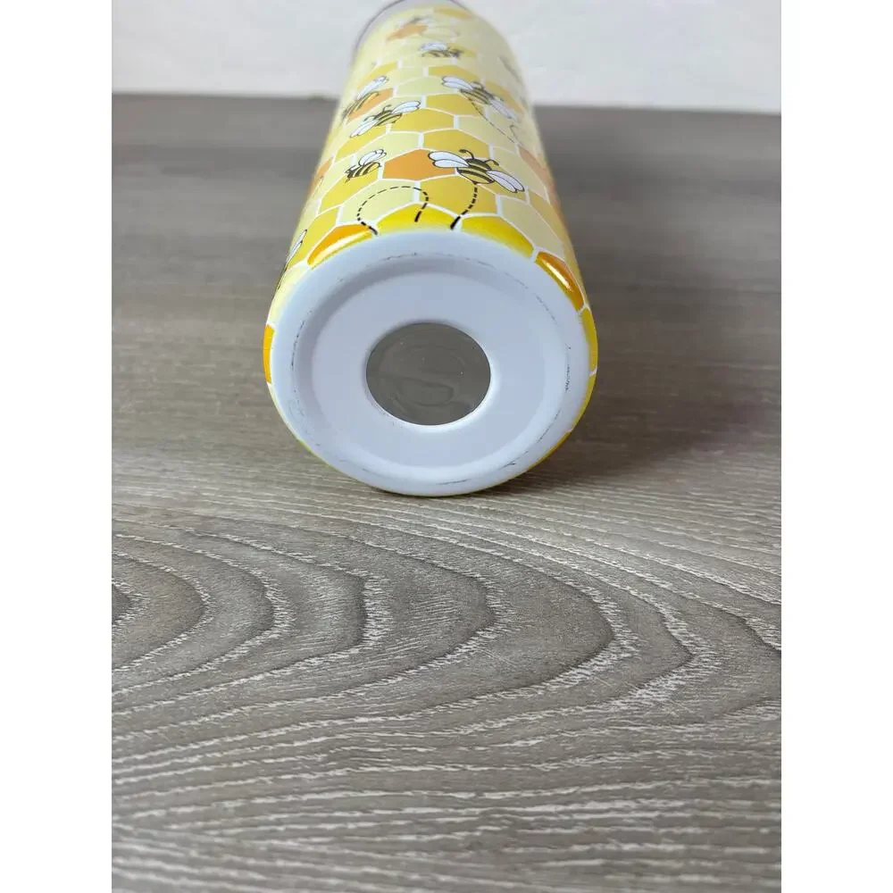 Bee Tumbler 20 oz Stainless Steel Insulated Travel Mug HoneyComb Backdrop‎ EUC